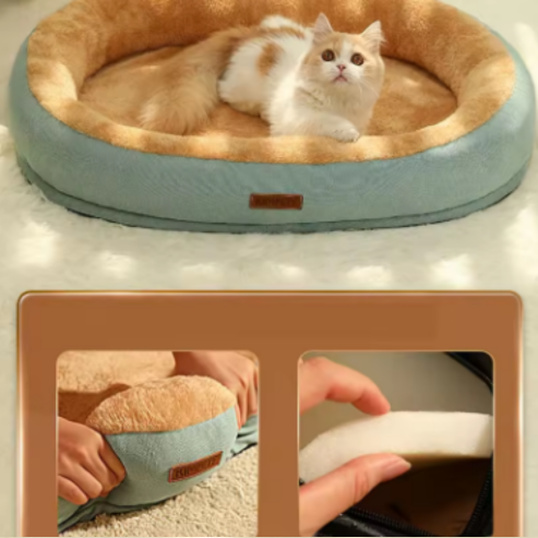 Lit pour Animal de Compagnie Confortable en Peluche Carré – Niche pour Chiot et Chat – Canapé Coussin pour Petits et Moyens Animaux